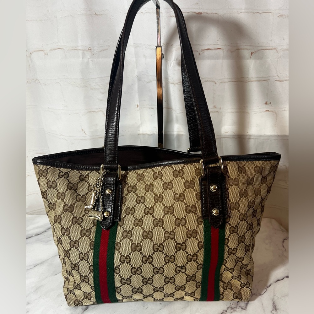 GUC Gucci Jolicoeur Sherry Line Medium Tote Bag